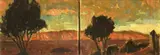 Tom Sladden, Seatoun View, oil on canvas, diptych