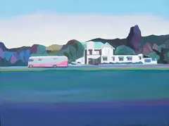 Chad Bevan, Country Hotel Manakau, oil on board