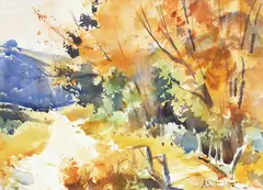 John Badcock, Back Road, Gapes Valley, watercolour