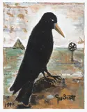Gus Watt, Untitled – The Crow, mixed media