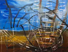 Philippa Blair, Infrastructure, oil on canvas
