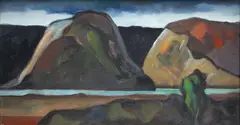 Bluffs, River, Tree by Charles Herbert Smales Tole, oil on board, sold Sep 2026
