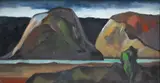 Charles Herbert Smales Tole, Bluffs, River, Tree, oil on board