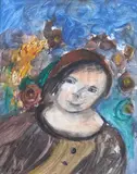 Patricia France, Untitled - Portrait, gouache on paper