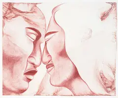 Untitled - Hongi by Robyn Kahukiwa, mix media paper, sold Sep 2026