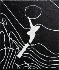 Richard Lewer, Weather Map 82: 28 October, enamel on jute