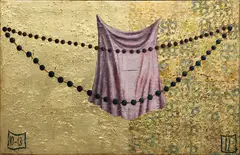 Tony Lane, Veronica, oil paint and schlagmetal on gesso panel