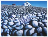 Michael Smither, Rocks, Tractor and Mountain, colour screenprint, 20/80