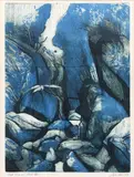 Stanley Palmer, Creek - Punga and Cloud, etching, 46/50