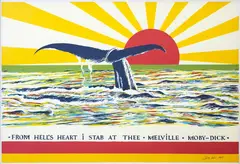 Stanley Palmer, From Hells Heart I Stab At Thee, Melville, Moby-Dick, colour screenprint
