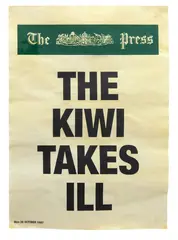 Michael Stevenson, The Kiwi Takes Ill, screenprint