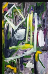 Stella Corkery, French Green, oil and gesso on canvas