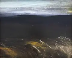 Rex Armstrong, Karekare - Into the Night Softly, acrylic on hardboard in artist's original frame