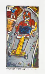 Nigel Brown, Fastest Trolley, lithograph, 75/150