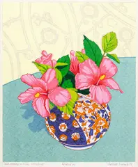 Fassett Burnett, Hibiscus, screenprint