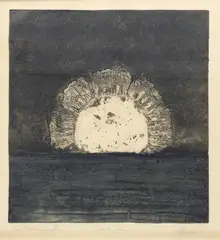 Roy Dalgarno, Dark Sun, collograph, 2/20
