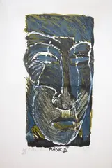 Kura Te Waru Rewiri, Mask III, lithograph 144/146