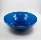 Len Castle, Large Night Sky bowl, white earthenware bowl with rich dark blue glaze