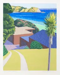 Fassett Burnett, Coopers Beach, screenprint, 7/100