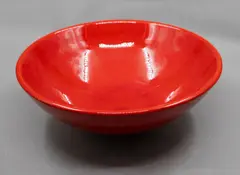 Peter Collis, Large bowl, with rich deep red glaze