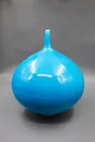 Peter Collis, Large spire orb vase, turquoise glazed porcelain