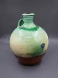 Andrew van der Putten, Large green and yellow flagon, glazed terracotta