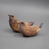 Rosemary Brittain, Two bird figures, textured iron washed stoneware (tiny chips)