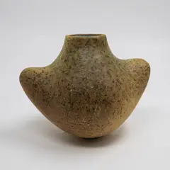 Collaborative vase by Theo Schoon and Len Castle, stoneware in umber glaze, blue internal glaze, late 1990s, sold Sep 2026