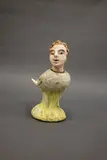 Bronwynne Cornish, Smiling Harpy, earthenware figure of a bird with a woman head, painted details