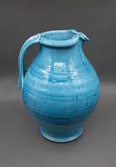 Peter Alger, Pitcher for Iris, blue glazed stoneware pitcher