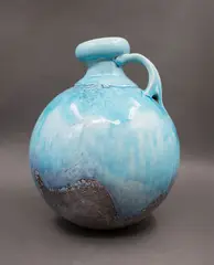 Ian Firth, Singing the Blues, large blue glazed stoneware flagon, matt black glaze to the base