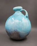 Ian Firth, Singing the Blues, large blue glazed stoneware flagon, matt black glaze to the base