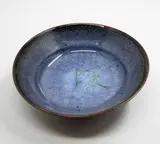 Len Castle, 'Cracked ice' bowl, stoneware glazed in pale grey-mauve with a cracked ice effect, c. 1990s