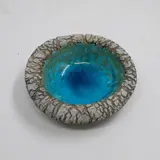 Len Castle, Small Pacific Series bowl, stoneware with alkaline blue glaze to the interior and silica rubbed exterior