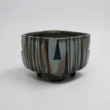 Jeff Oestreich, Square bowl, soda fired stoneware, c. 1997