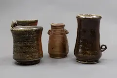 Richard Parker, Three small vases, wood fired stoneware