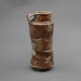 Duncan Shearer and Charade Honey, Hand-built vase, soda glazed wood fired stoneware with shell impressions and large loop handle