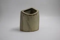 Jim Greig, Faceted vase, stoneware with pale green ash glaze