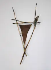 Peter Oxborough, Sail form, glazed ceramic and wood sculpture