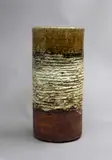 Len Castle, Cylindrical brushpot, stoneware with textured surface and ash glaze (AF)