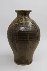 Adrian Cotter, Large baluster vase, stoneware glazed in different shades of brown, c. 1970s