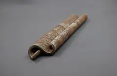 Potter Unknown, Ceramic scroll, pigmented stoneware with impressed and incised design