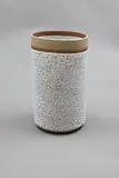 Deirdre Burnett, Oval vase, stoneware with typical lava glaze