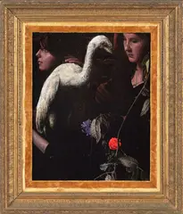 Andrew McLeod, Sophie and Alexa with Rose, oil on board