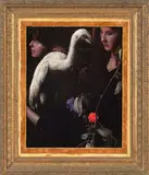 Andrew McLeod, Sophie and Alexa with Rose, oil on board