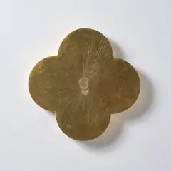 Max Gimblett, That Place, black clay and gold on shaped board