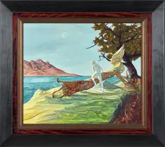 Jason Greig, Of Earth and Sky (Norwegian Wood), oil on board