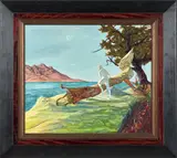 Jason Greig, Of Earth and Sky (Norwegian Wood), oil on board