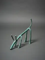 Barry Lett, Green Dog Sniffing, steel armature, builder’s bog and paint, edition of 10 (2005)
