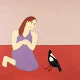 Ayesha Green, Self Portrait with Magpie, acrylic on canvas